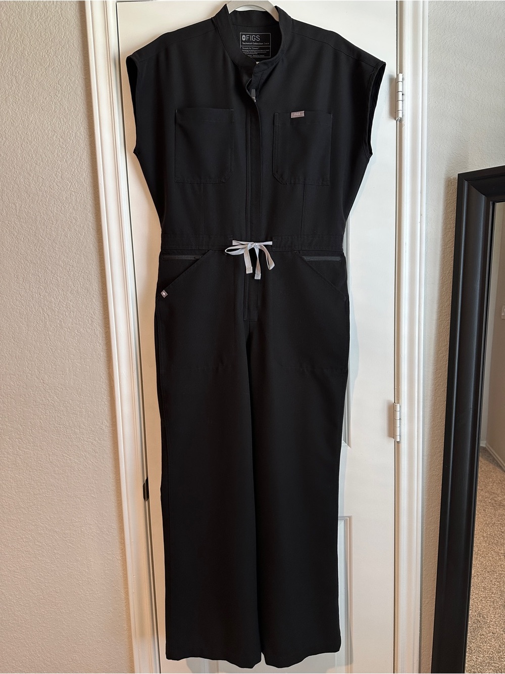 FIGS Women's Black Cargo Wide Leg Scrubsuit